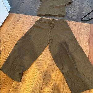 Free People Olive Knit Set